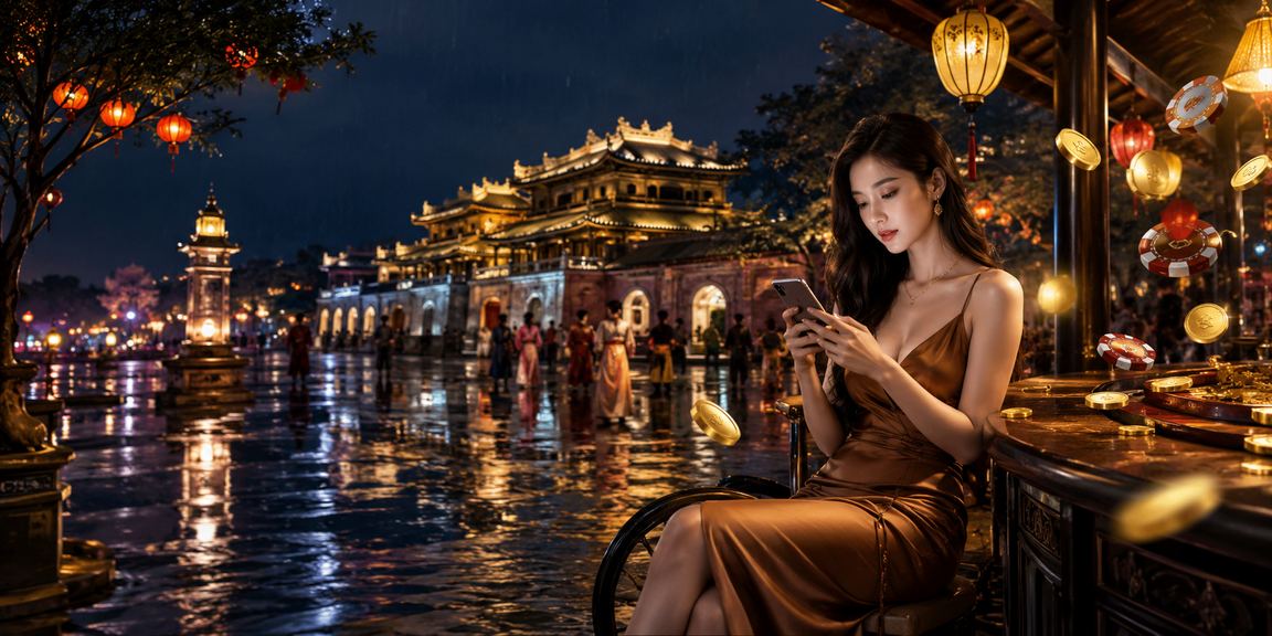 Người dùng tại Huế ngồi cà phê mở voucher casino trên điện thoại di động